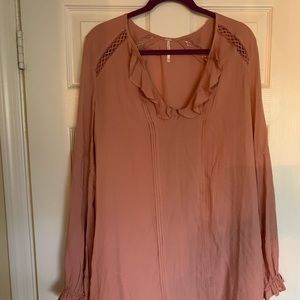 free people coral tunic